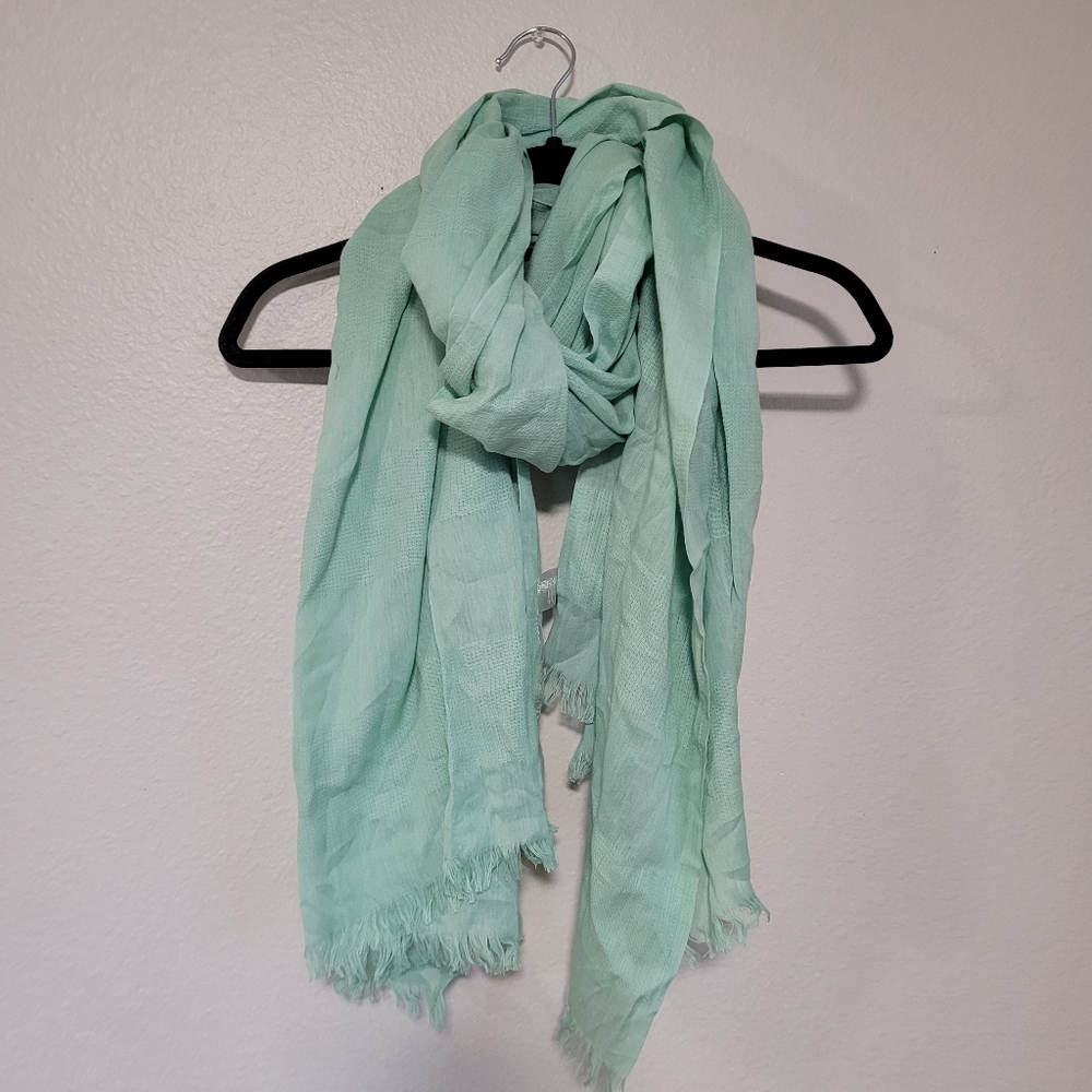 Eileen Fisher Cloud Scarf Shawl Teal Organic Cotton Large
